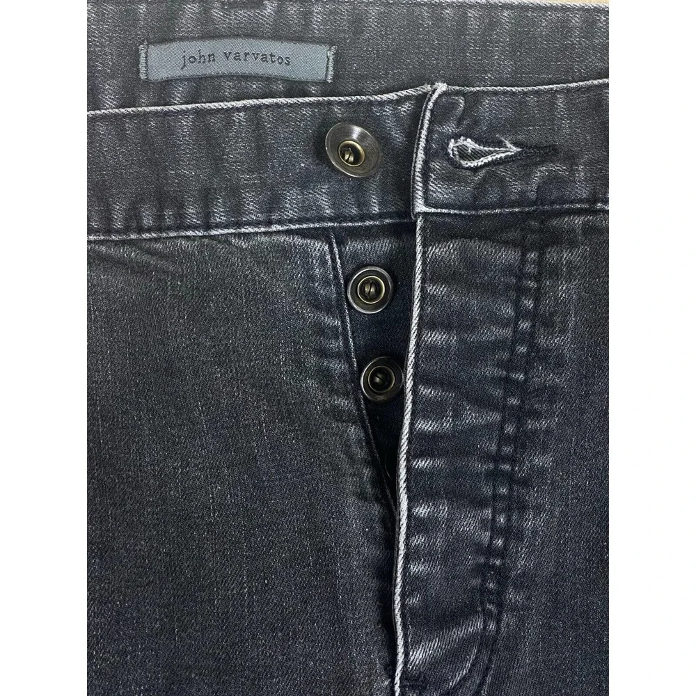 John‎ Varvatos Mens 38 Jeans Straight Leg Regular Fit Mid Rise Button Fly Black